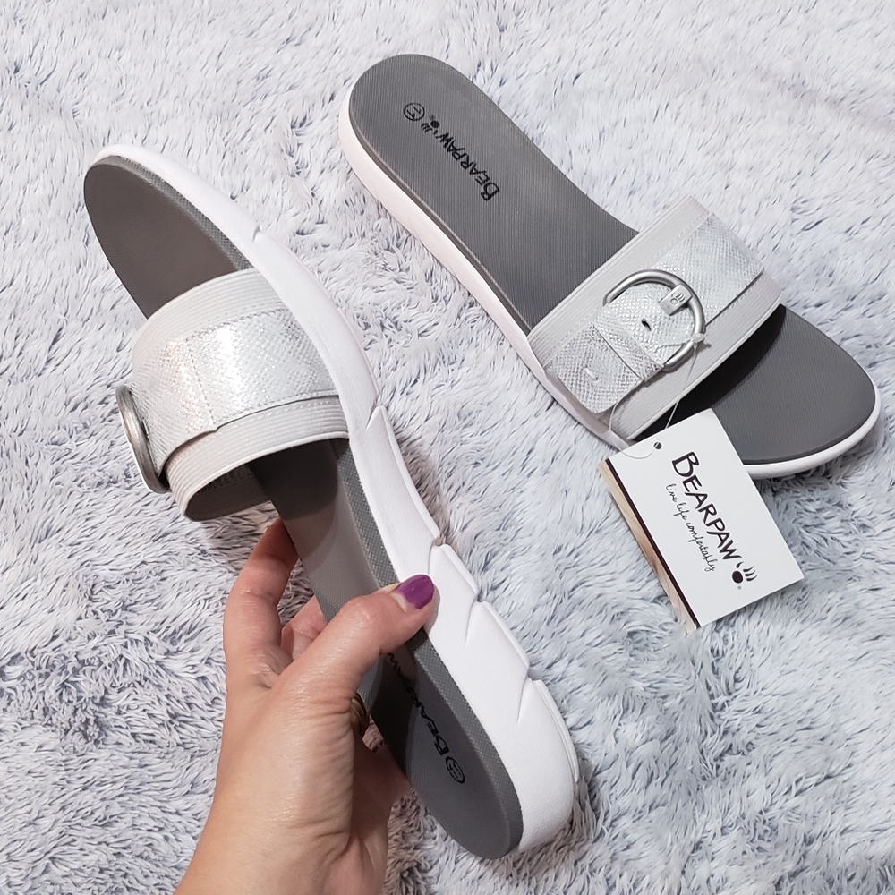 BearPaw Kyra Silver Slides
